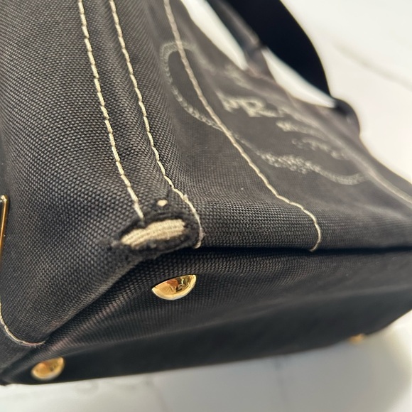 Prada Canapa Black Canvas Tote Bag - Picture 8 of 13
